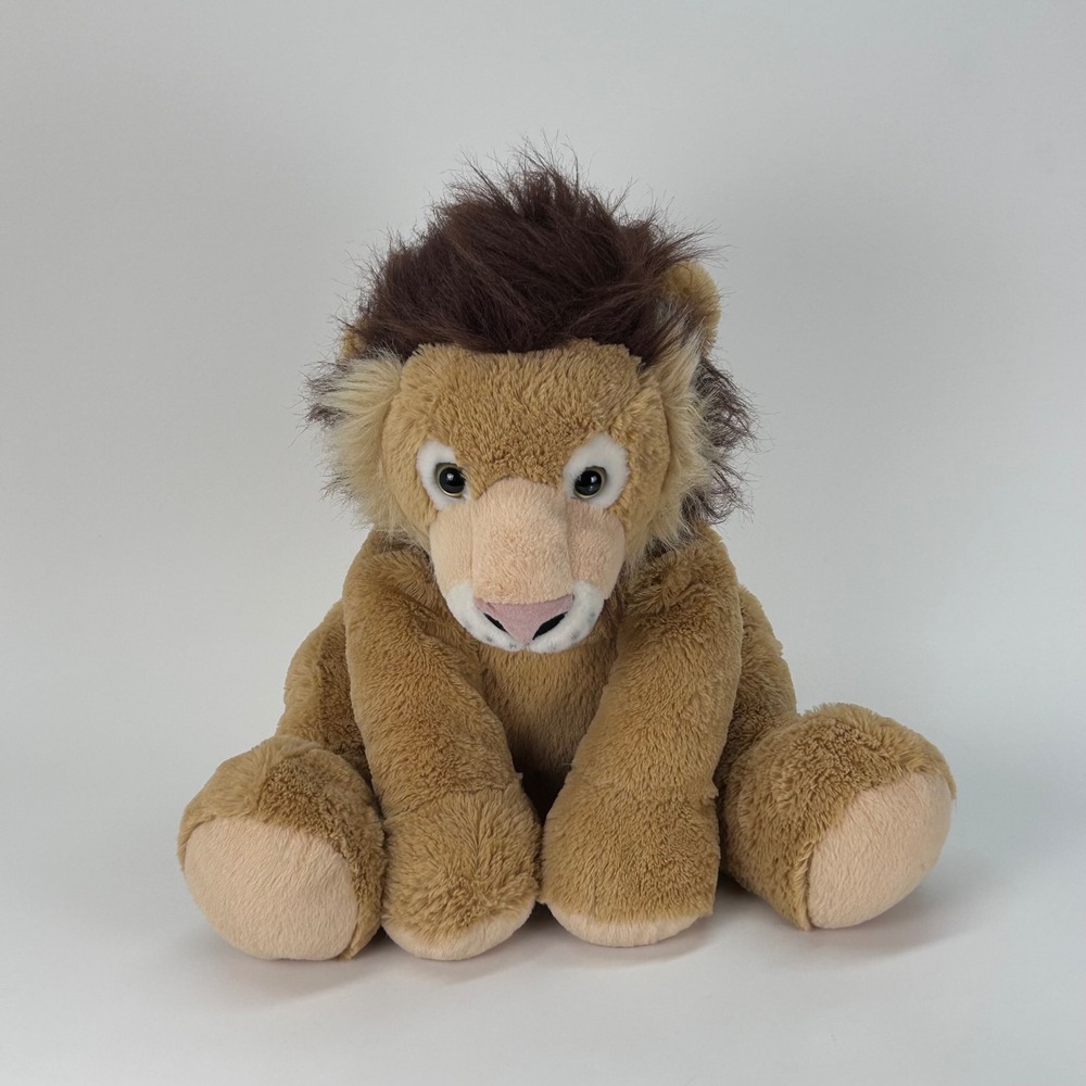 Toys R Us Plush Lion Stuffed Animal Brown Mane Tan Sitting 12 inch 2014 5F61F3A